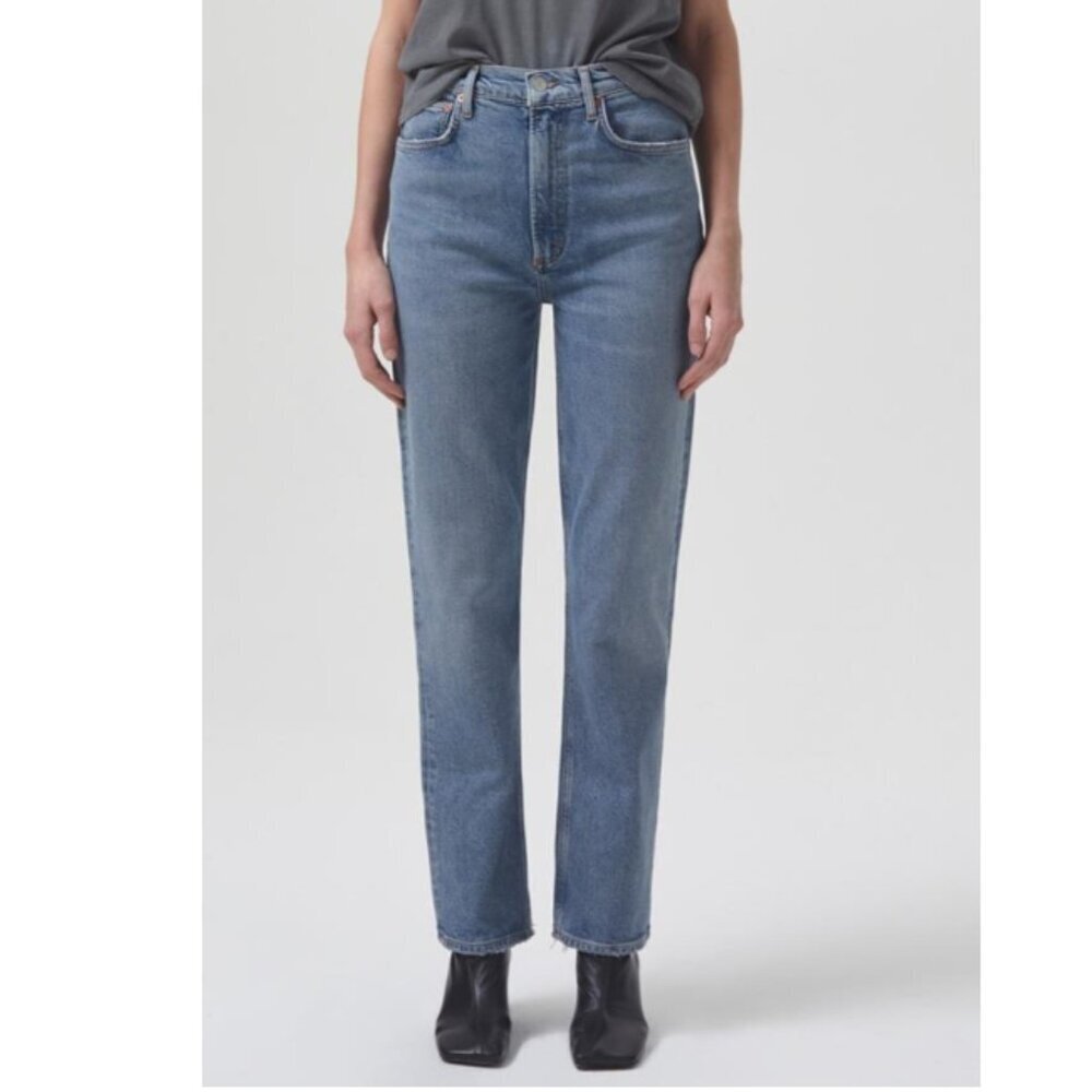 AGOLDE High Rise Stovepipe Jeans in Helm Size 27